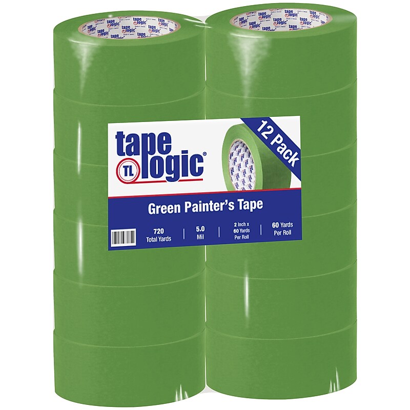 Tape Logic™ 2" x 60 Yards Painters Tape, Green, 12 Rolls (T937320012PK) image 1