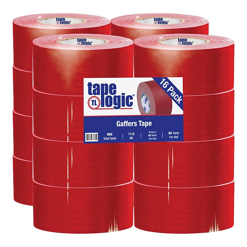 Tape Logic 3" x 60 yds. x 11 mil Gaffers Tape, Red, 16/Carton image 1
