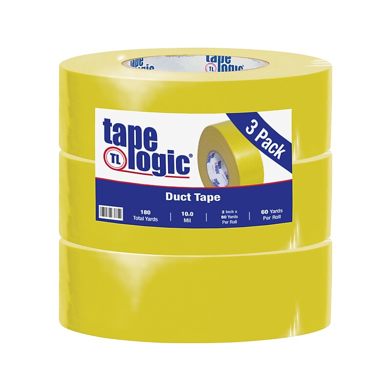 Colored Duct Tape, Yellow, 2" x 60 yards, 3/Pack image 1