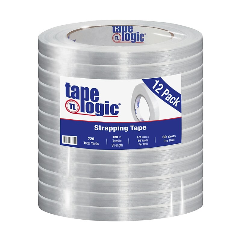 Tape Logic® 1400 Strapping Tape, 1/2" x 60 yds., Clear, 12/Case (T913140012PK) image 1