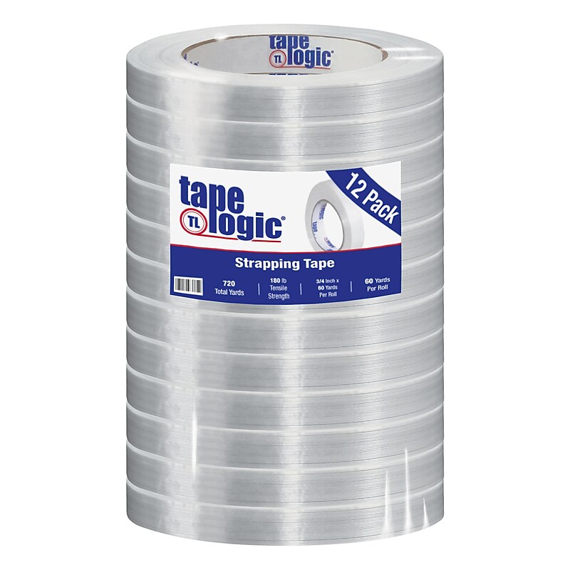 Tape Logic® 1400 Strapping Tape, 3/4" x 60 yds., Clear, 12/Case (T914140012PK) image 1