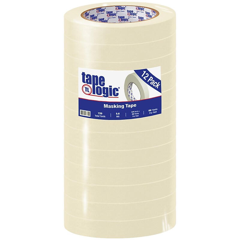 Tape Logic™ 3/4" x 60 yds. Medium Grade Masking Tape, 12 Rolls image 1