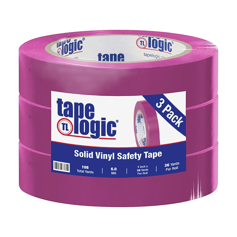 Tape Logic 1" x 36 yds. Solid Vinyl Safety Tape, Purple,  3/Pack (T91363PKP) image 1