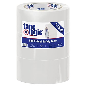 Tape Logic™ 2" x 36 yds. Solid Vinyl Safety Tape, White, 3/Pack