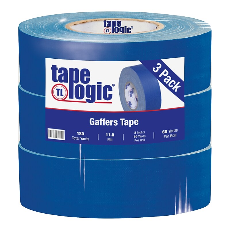Tape Logic 2" x 60 yds. x 11 mil Gaffers Tape, Blue, 3/Pack image 1