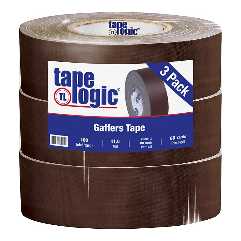 Tape Logic 2" x 60 yds. x 11 mil Gaffers Tape,  Brown,  3/Pk image 1