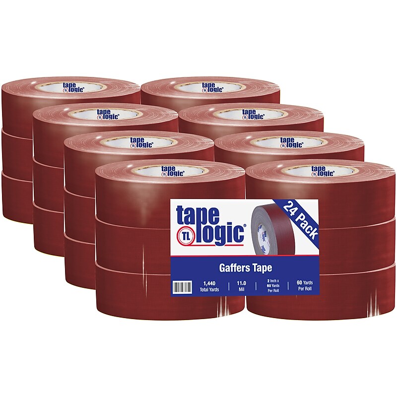 Tape Logic 2" x 60 yds. x 11 mil Gaffers Tape,  Burgundy, 24/Carton image 1