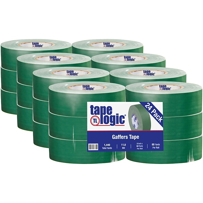 Tape Logic 2" x 60 yds. x 11 mil Gaffers Tape,  Green, 24/Carton image 1