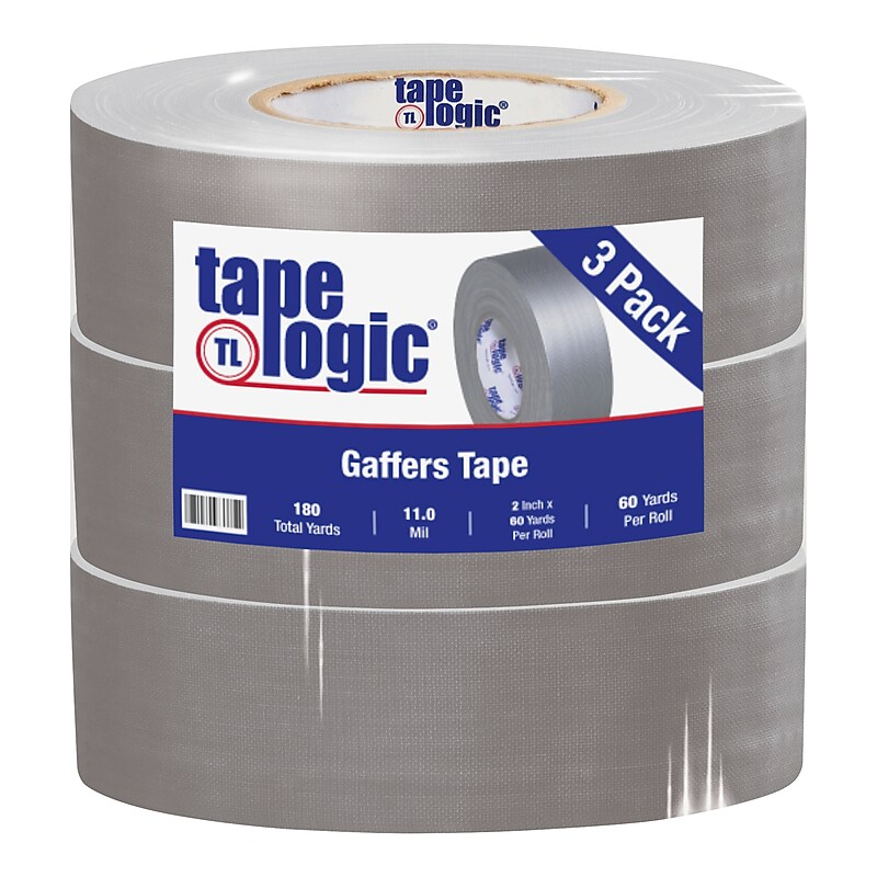 Tape Logic 2" x 60 yds. x 11 mil Gaffers Tape,  Gray,  3/Pk image 1