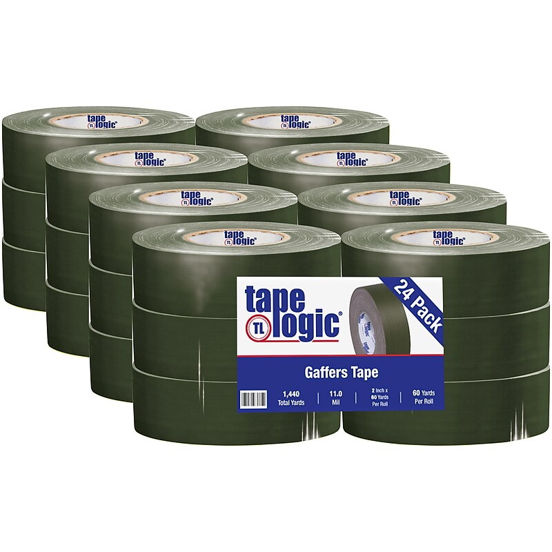 Tape Logic 2" x 60 yds. x 11 mil Gaffers Tape,  Olive Green, 24/Carton image 1