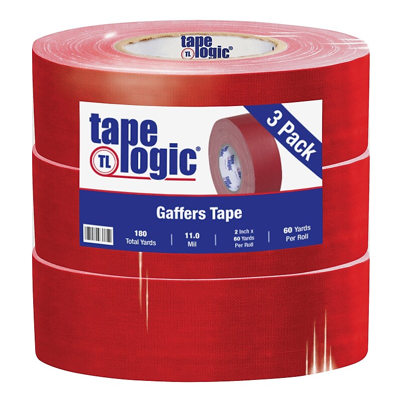 Tape Logic 2" x 60 yds. x 11 mil Gaffers Tape,  Red,  3/Pk image 1