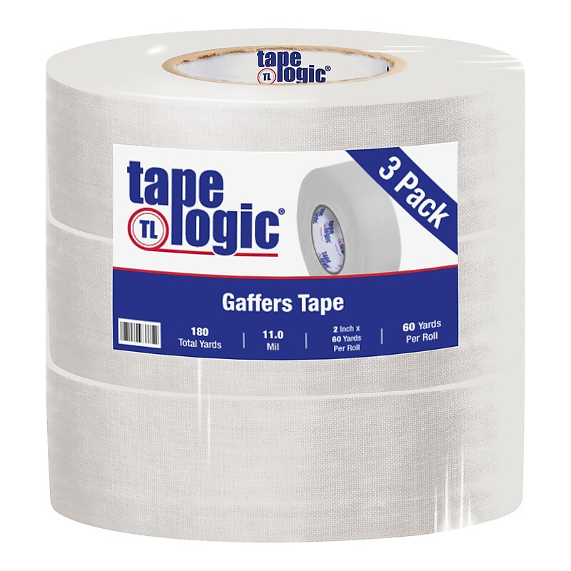 Tape Logic 2" x 60 yds. x 11 mil Gaffers Tape,  White,  3/Pk image 1