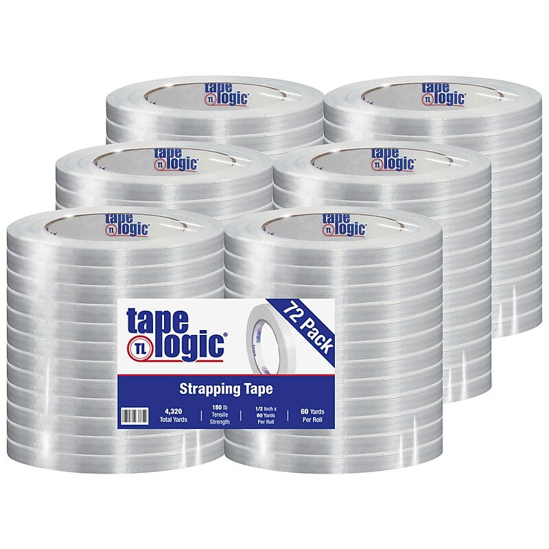 Tape Logic® 1400 Strapping Tape, 1/2" x 60 yds., Clear, 72/Case (T9131400) image 1