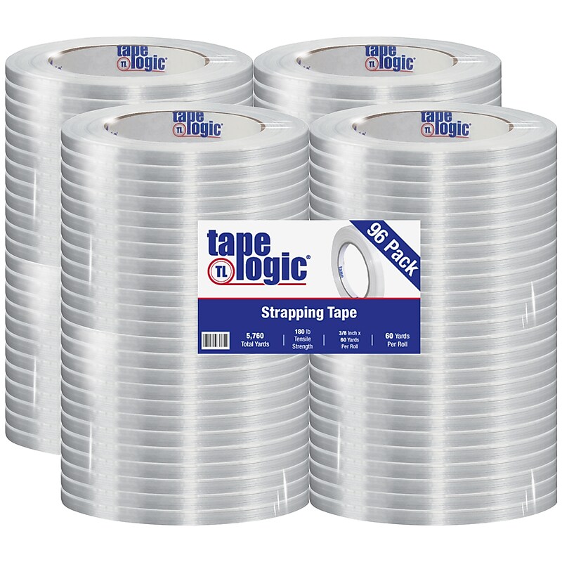 Tape Logic® 1400 Strapping Tape, 3/8" x 60 yds., Clear, 96/Case (T9121400) image 1