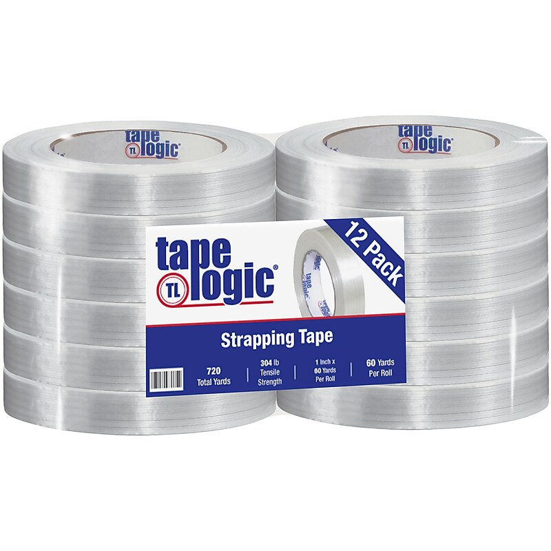 Tape Logic® 1500 Strapping Tape, 1" x 60 yds., Clear, 12/Case (T915150012PK) image 1