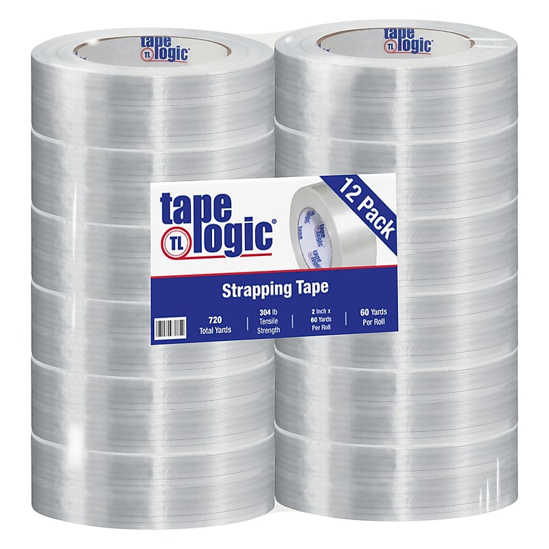 Tape Logic® 1500 Strapping Tape, 2" x 60 yds., Clear, 12/Case (T917150012PK) image 1