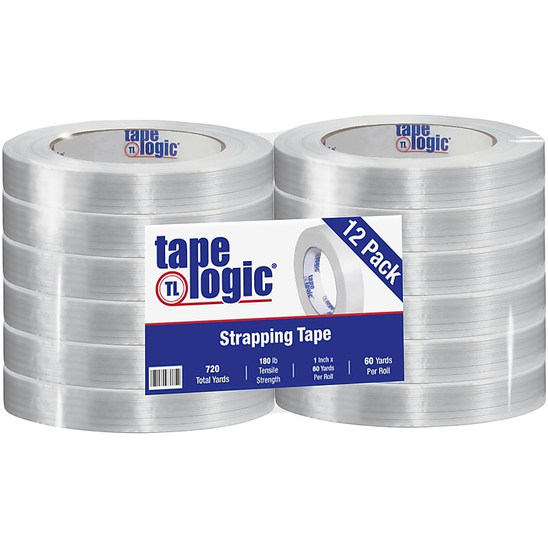 Tape Logic® 1400 Strapping Tape, 1" x 60 yds., Clear, 12/Case (T915140012PK) image 1