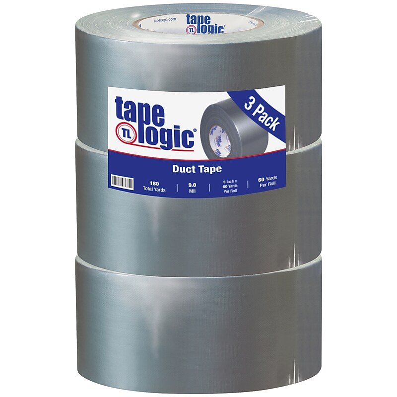 Tape Logic Economy Cloth Duct Tape, 3" x 60 Yards, Silver, 3/Carton (T98885S3PK) image 1