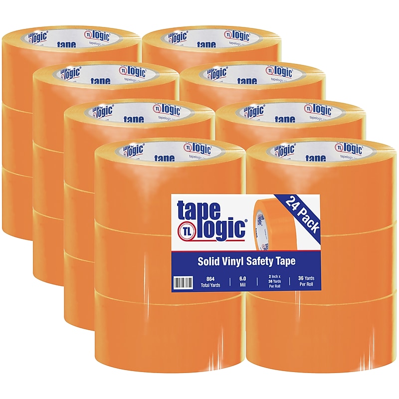 Tape Logic Vinyl Safety Tape, Solid Orange, 2" x 36yds., 24/Case (T9236O) image 1