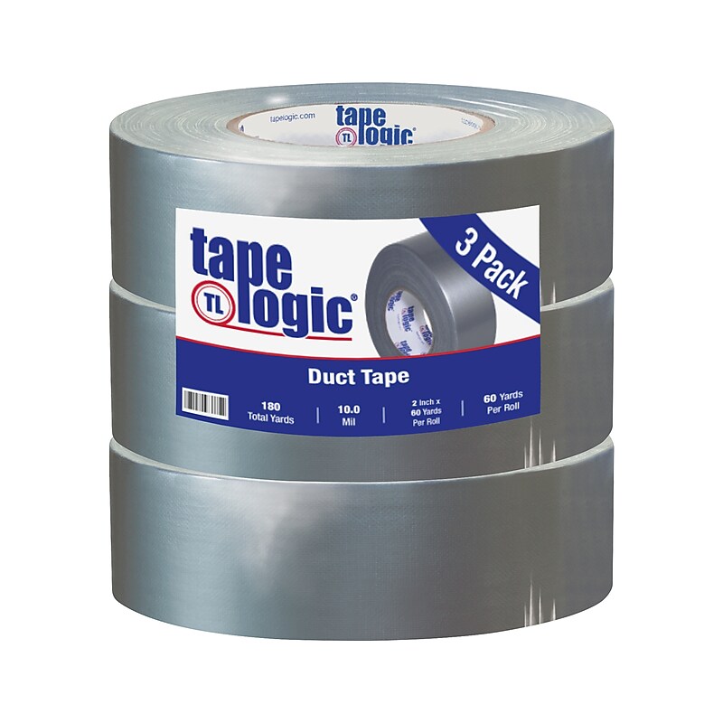 Tape Logic® Duct Tape, 10 Mil, 2" x 60 yds., Silver, 3/Case (T987100S3PK) image 1