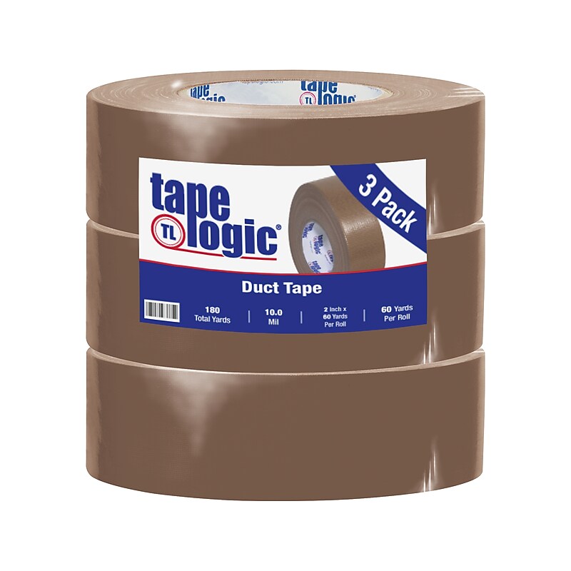 Tape Logic Economy Cloth Duct Tape, 2" x 60 Yards, Brown, 3 Carton (T987100BR3PK) image 1