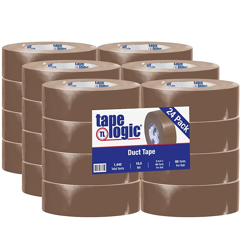 Tape Logic® Duct Tape, 10 Mil, 2" x 60 yds., Brown, 24/Case (T987100BR) image 1