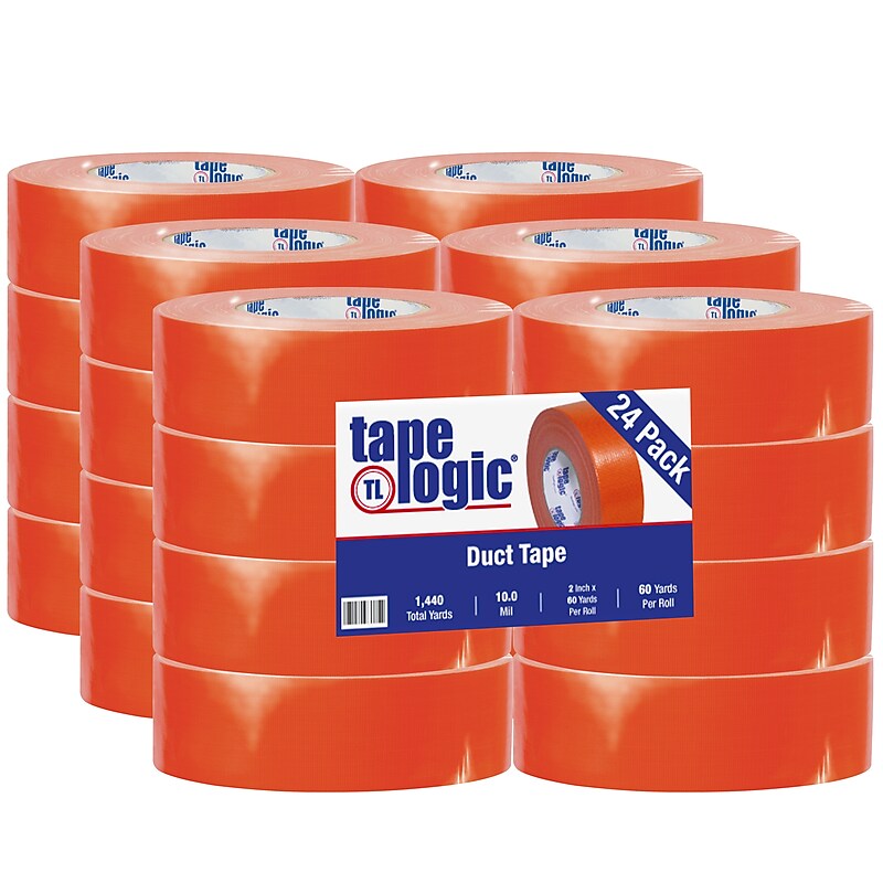 Tape Logic® Duct Tape, 10 Mil, 2" x 60 yds., Orange, 24/Case (T987100RN) image 1