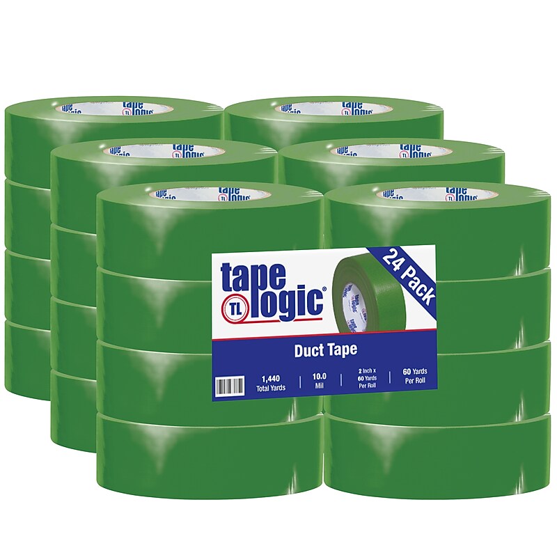 Tape Logic® Duct Tape, 10 Mil, 2" x 60 yds., Green, 24/Case (T987100G) image 1