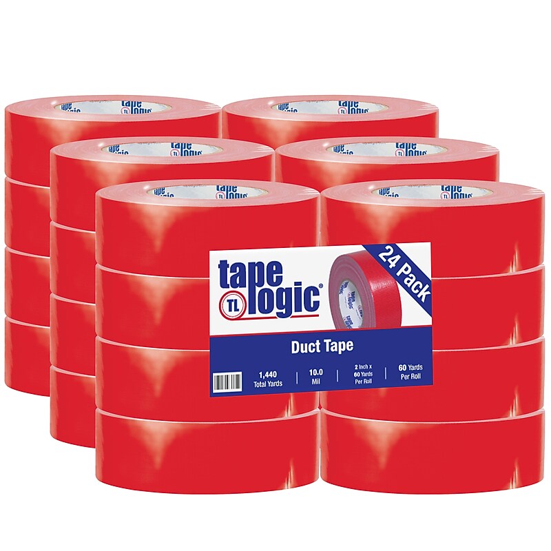 Tape Logic® Duct Tape, 10 Mil, 2" x 60 yds., Red, 24/Case (T987100R) image 1