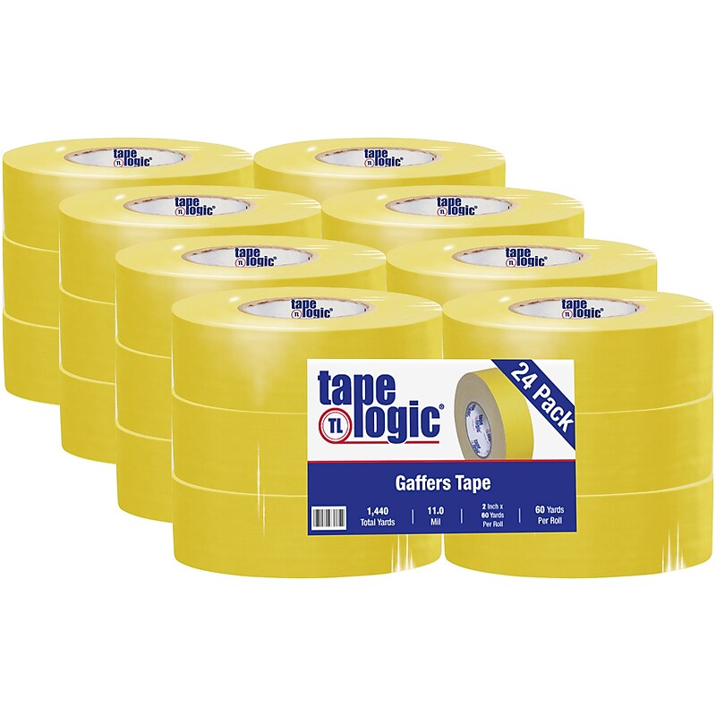 Tape Logic® Gaffers Tape, 11.0 Mil, 2" x 60 yds., Yellow, 24/Case (T98718Y) image 1
