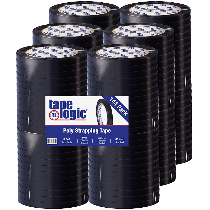Tape Logic™ Tensilized Polypropylene Strapping Tape, 1/2"W x 60 Yards, 144 Pack (T975197) image 1