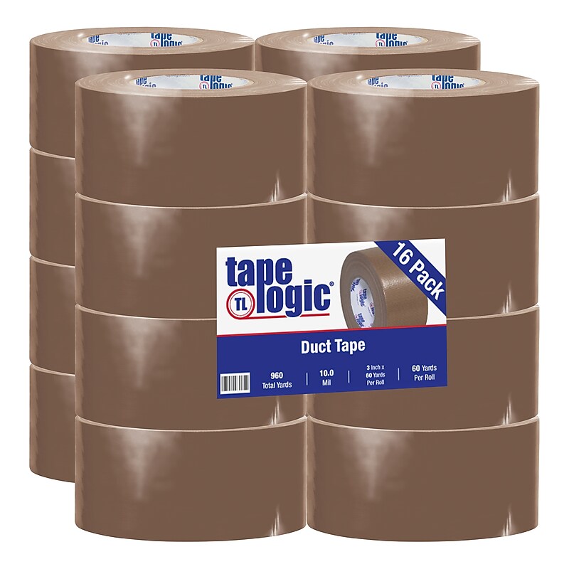 Tape Logic™ 10 mil Duct Tape, 3" x 60 yds, Brown, 16/Pack image 1