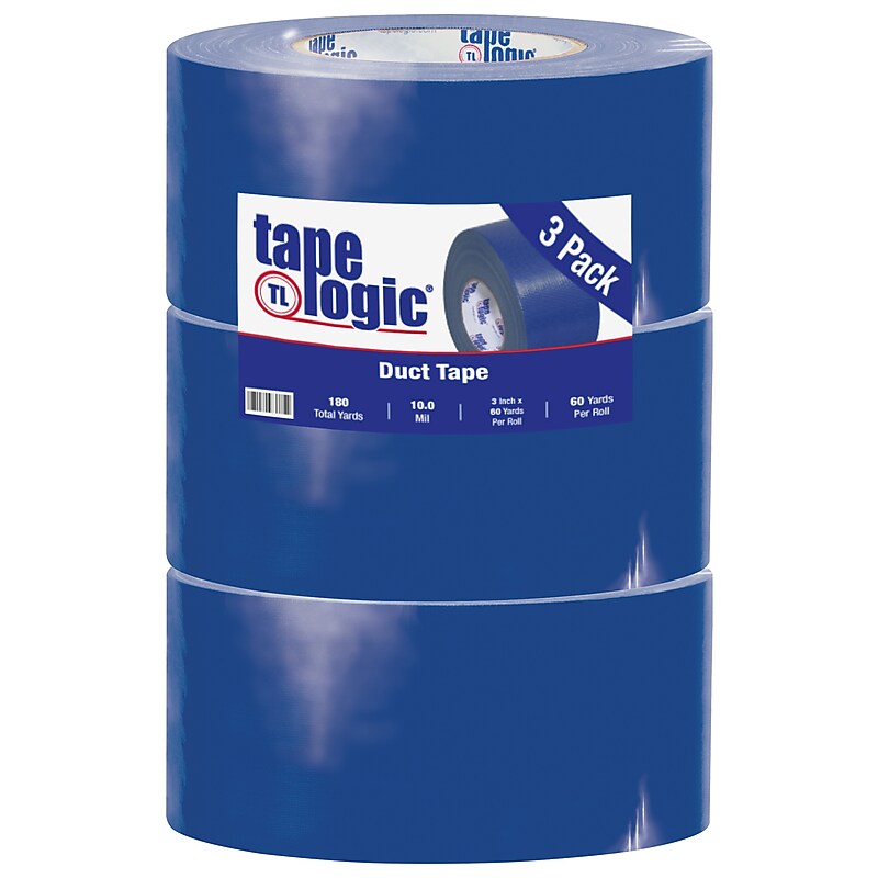 Tape Logic™ 10 mil Duct Tape, 3" x 60 yds., Blue, 3/Pack image 1