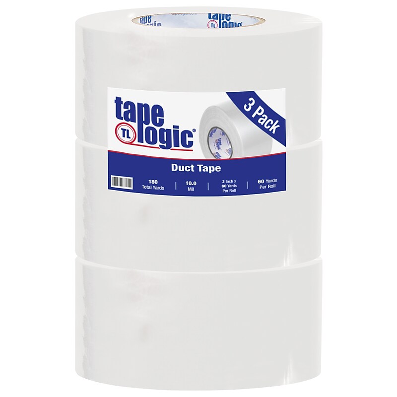 Tape Logic™ 10 mil Duct Tape, 3" x 60 yds, White, 3/Pack image 1