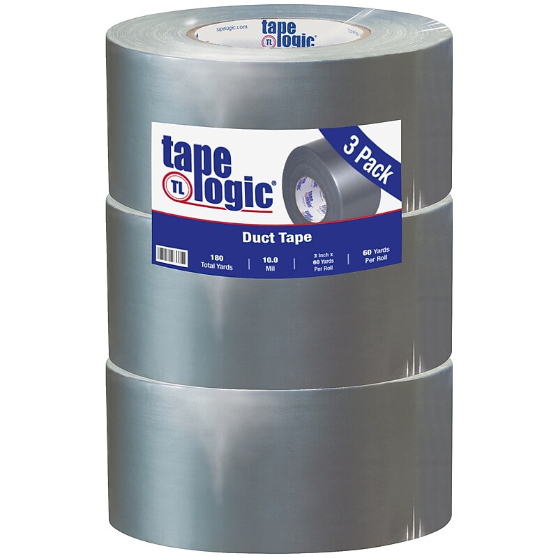 Tape Logic™ 10 mil Duct Tape, 3" x 60 yds, Silver, 3/Pack image 1