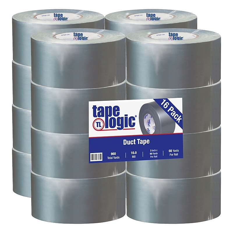 Tape Logic™ 10 mil Duct Tape, 3" x 60 yds, Silver, 16/Pack image 1