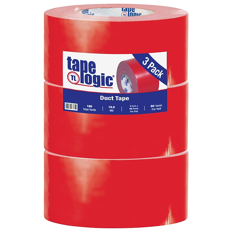 Tape Logic™ 10 mil Duct Tape, 3" x 60 yds, Red, 3/Pack image 1