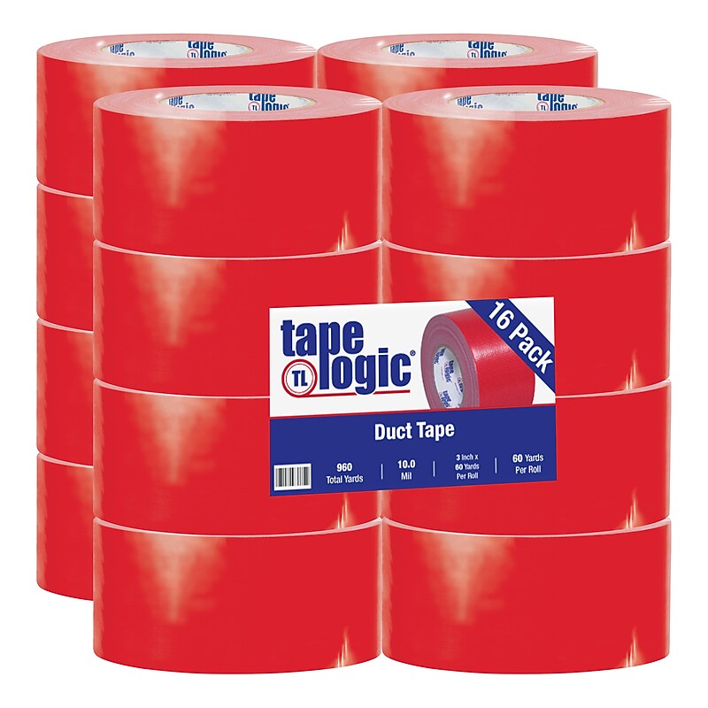 Tape Logic™ 10 mil Duct Tape, 3" x 60 yds, Red, 16/Pack image 1