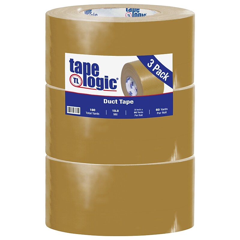 Tape Logic™ 10 mil Duct Tape, 3" x 60 yds, Beige, 3/Pack image 1