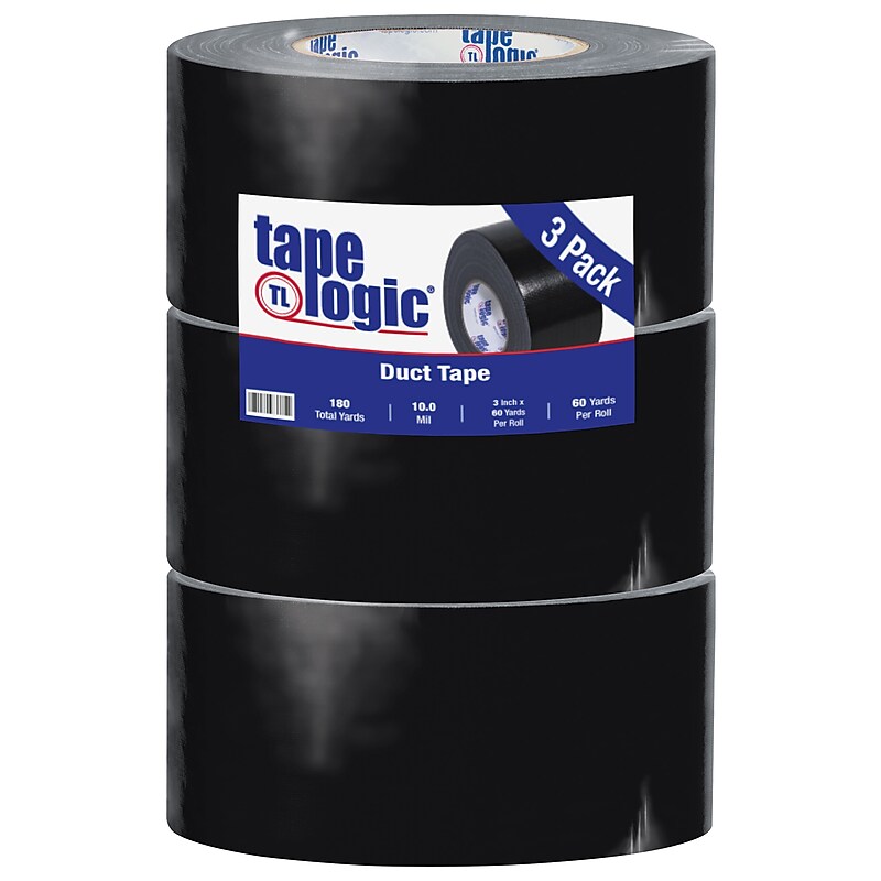 Tape Logic™ 10 mil Duct Tape, 3" x 60 yds, Black, 3/Pack image 1