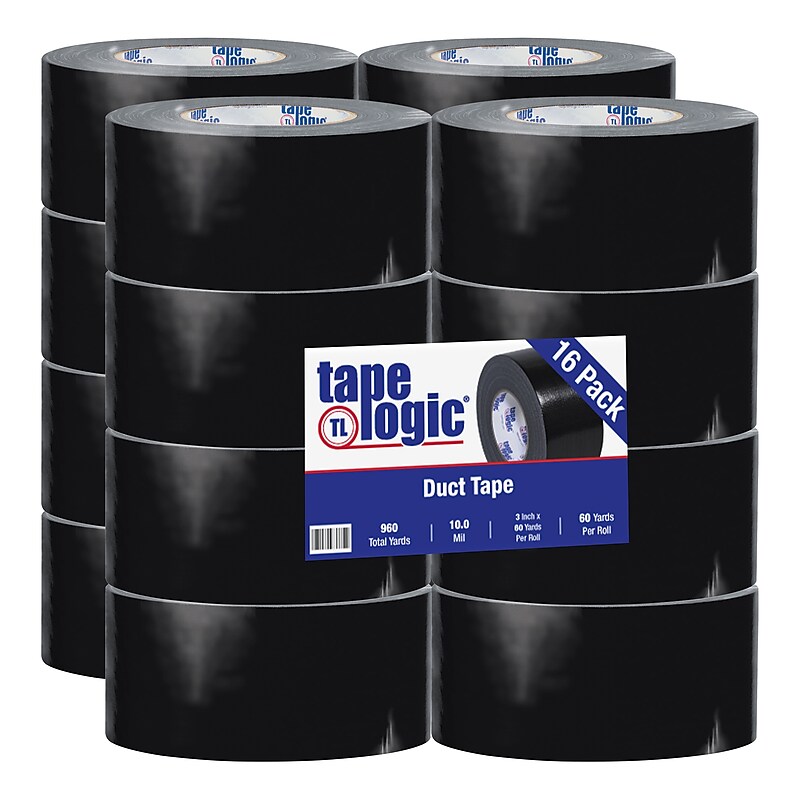 Tape Logic™ 10 mil Duct Tape, 3" x 60 yds, Black, 16/Pack image 1