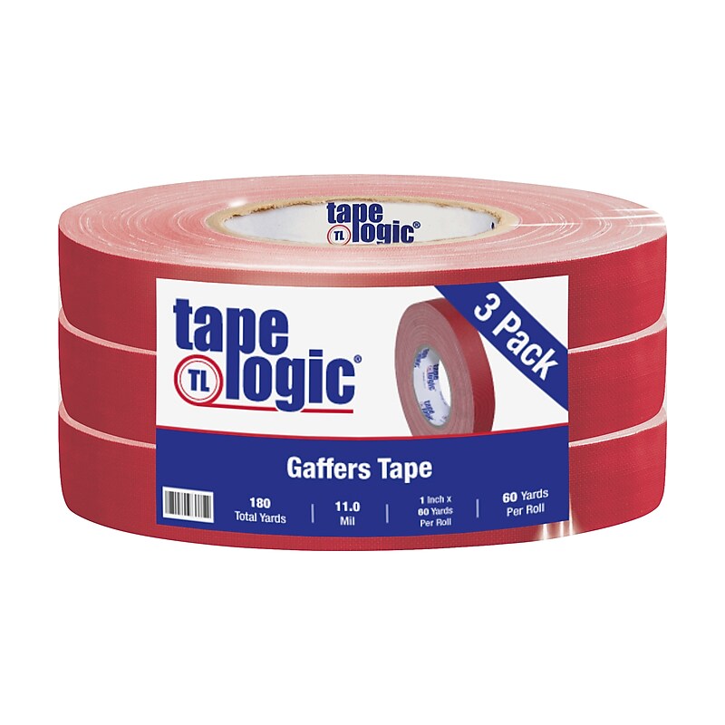 Tape Logic® Gaffers Tape, 11 Mil, 1" x 60 yds., Red, 3/Case (T98618R3PK) image 1