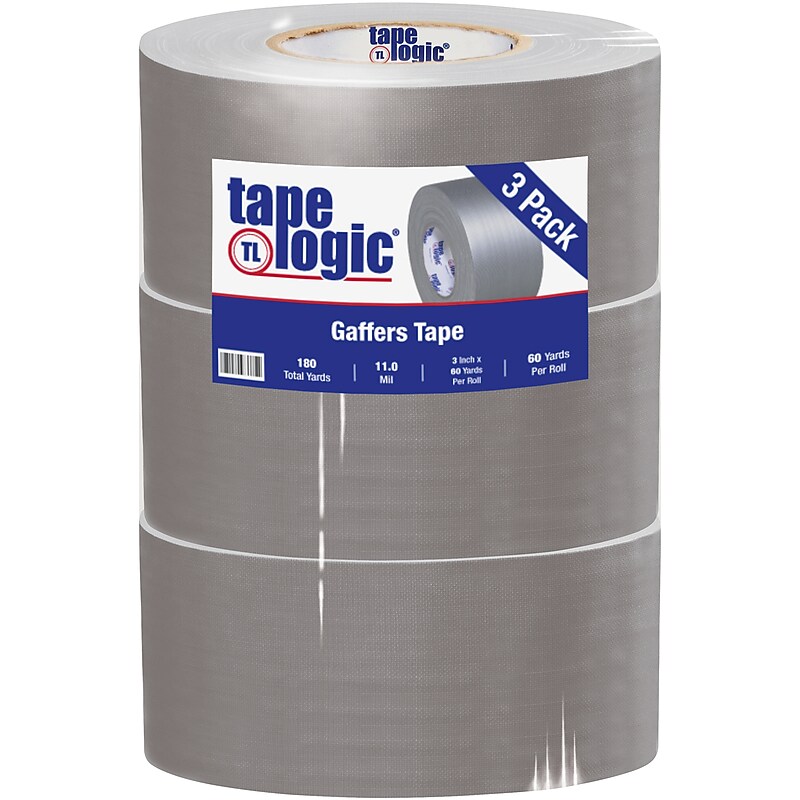 Tape Logic® Gaffers Tape, 11 Mil, 3" x 60 yds., Gray, 3/Case (T98818GR3PK) image 1
