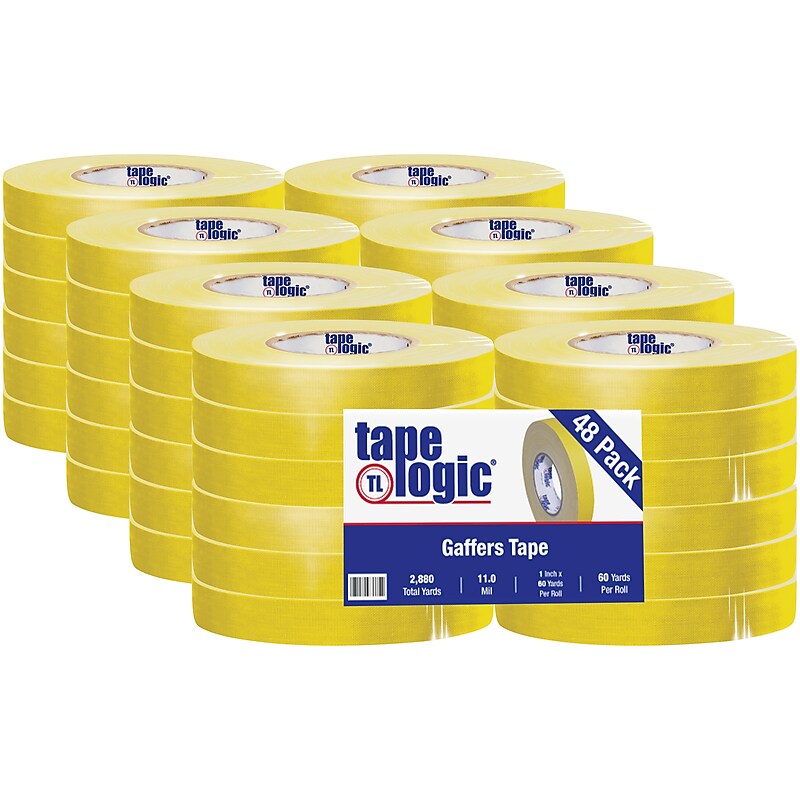 Tape Logic® Gaffers Tape, 11 Mil, 1" x 60 yds., Yellow, 48/Case (T98618Y) image 1