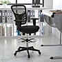 Flash Furniture Mesh Ergonomic Drafting Chair with Adjustable Foot Ring and Lumbar Support, Black (HL-0001-1CBLACK-GG)~#|#~sp124517804_sc7