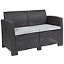 Flash Furniture Seneca Faux Rattan Loveseat with All-Weather Cushions, Dark Gray/Light Gray (DADSF22DKGY)~#|#~sp124518023_sc7