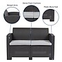 Flash Furniture Seneca Faux Rattan Loveseat with All-Weather Cushions, Dark Gray/Light Gray (DADSF22DKGY)~#|#~sp124518026_sc7