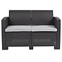 Flash Furniture Seneca Faux Rattan Loveseat with All-Weather Cushions, Dark Gray/Light Gray (DADSF22DKGY)~#|#~sp124518033_sc7
