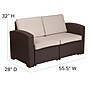 Flash Furniture Seneca Faux Rattan Loveseat with All-Weather Cushions, Chocolate Brown/Beige (DADSF12)~#|#~sp124518138_sc7