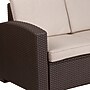 Flash Furniture Seneca Faux Rattan Loveseat with All-Weather Cushions, Chocolate Brown/Beige (DADSF12)~#|#~sp124518141_sc7